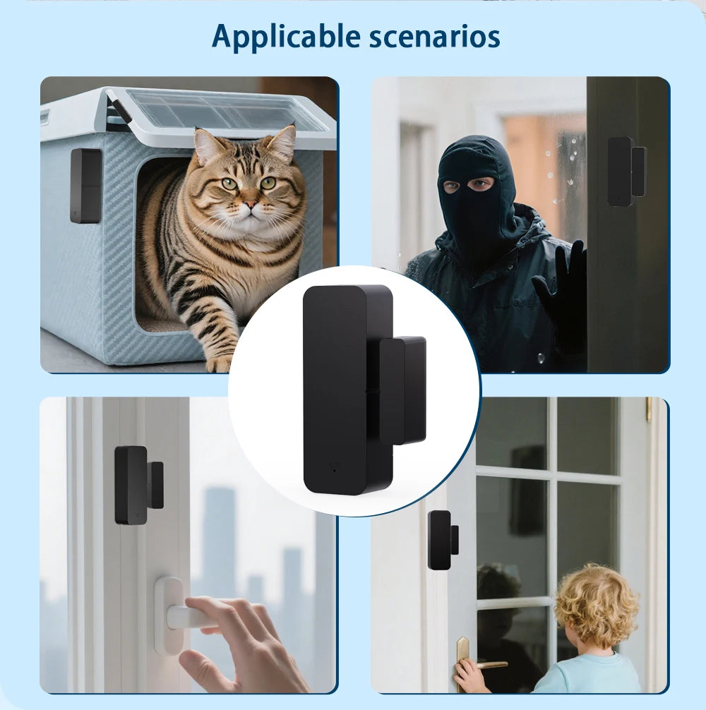 Tuya Zigbee Wifi Door and Window Sensor Security Burglar Alarm Magnetic Presence Sensor Smart Life Works with Google Home Alexa