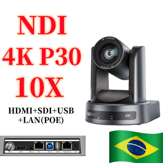4K/1080P SDI NDI PTZ Camera 10X/20X Optical Zoom, HDMI/USB/POE | IP Live Streaming Camera for Church/Meeting/Broadcast (Youtube)