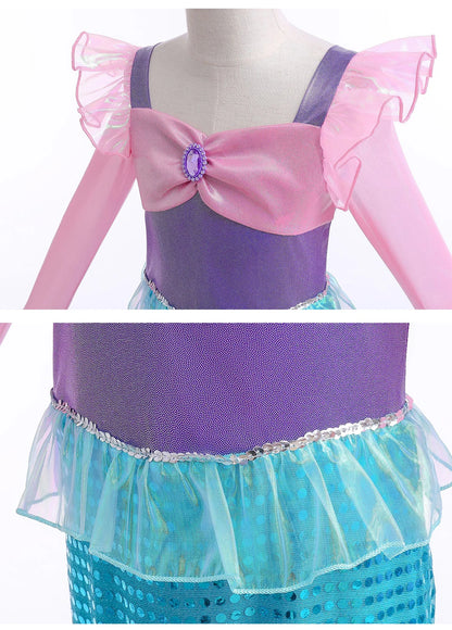 Children's mermaid cosplay costume girls' role play costume carnival Halloween birthday party costume summer princess dress