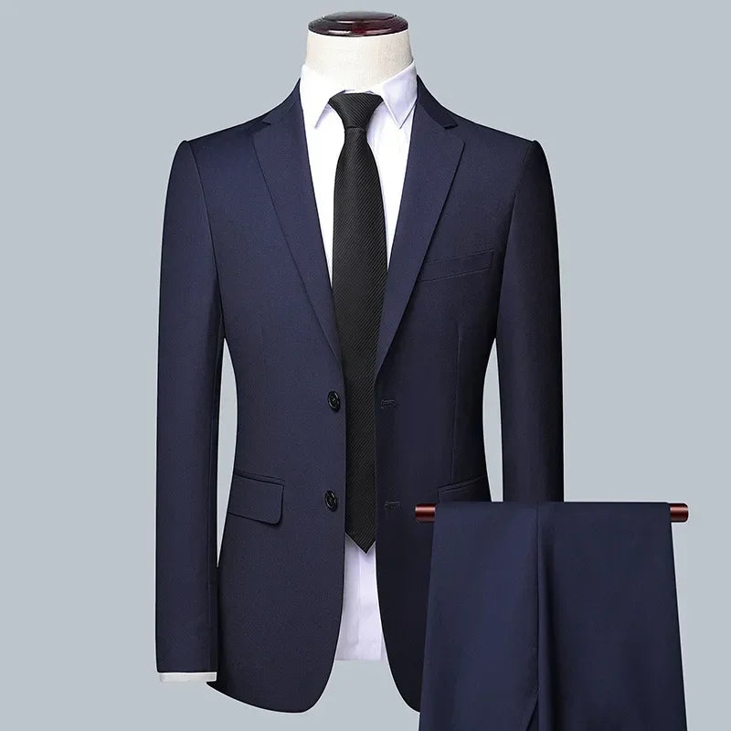 Suit Boutique Men's Fashion Business (Blazer+ Vest + Trousers) Gentleman's Wedding Casual Professional Formal Suit 3 Piece M-6XL