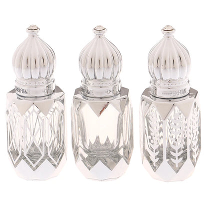 Mini Glass Roll on Bottle Hot Stamped Silver Rollerbal Essential Oil Container Blending Perfume Bottle Empty Essential OilBottle