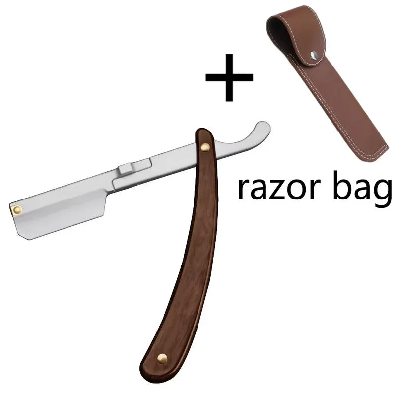 Stainless Steel Folding Shave Knife Beard Straight Razor Hair Dressing Tool Men Manual Convenience Hair Trimmer Shaver Barbeador