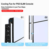 Gaming Cooler Fan Efficient Cooling System with LED Light Noise Reduction for PS5 Slim Cooling Fan Disc and Digital Console