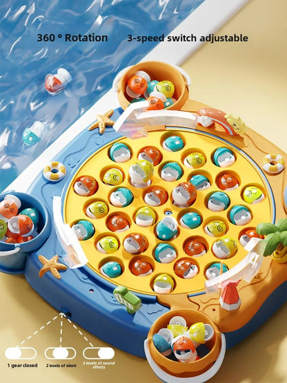 Kids Magnetic Fishing Play for Children Electric Fishing Toy Have Music Spinning Game Fish Rod Education Baby 3 Year Gifts