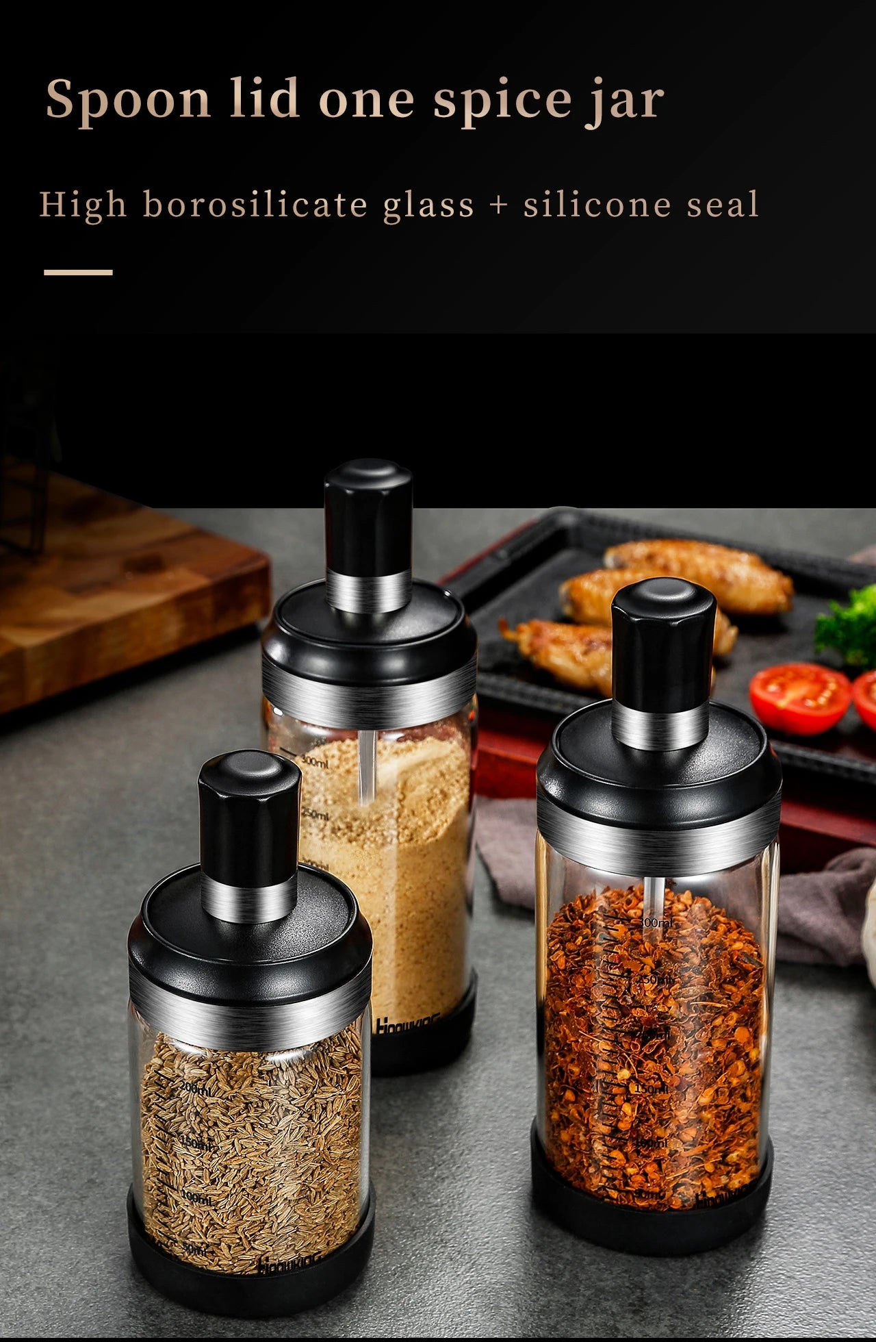 Organizador de tarros de especias, accesorio, azucarero, salero, contenedor de condimentos, cajas con cucharas, suministros de almacenamiento, cajas de especias