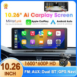 HD 7/10.26" QLED Touch Screen Car Radio Multimedia Stereo MP5 WIFI Wireless Carplay Android Auto Mirror Link Camera Head Unit