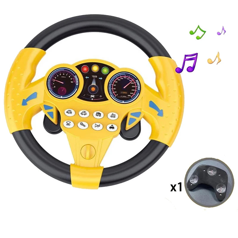Volante eléctrico de juguete para niños, con sonido nítido y brillo, ideal para la primera infancia, con sonido vocal. 