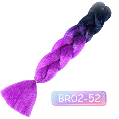 Lupu 24 "extensões de cabelo sintético longo ombre trança para mulheres preto roxo rosa azul loiro jumbo tranças suporte atacado