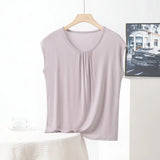 XL to 8XL Plus Size Modal Loose T-Shirt Sleeveless Solid Color Casual Tank Tops Homewear Bottomed Tee Tops Summer Women's Top