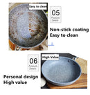 Durable Stone Frying Wok Pan Non-stick Ceramic Pot Induction Fryer Steak Cooking Gas Stove Skillet Cookware Tool for Kitchen Set