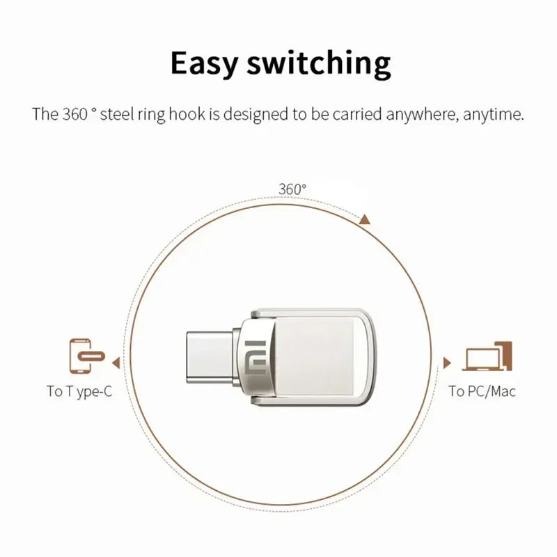 Original XIAOMI USB Flash Drive 2TB Metal USB U Disk Flash Drives High Speed ​​Pendrive 1TB Portable USB Memory Drive Accessory
