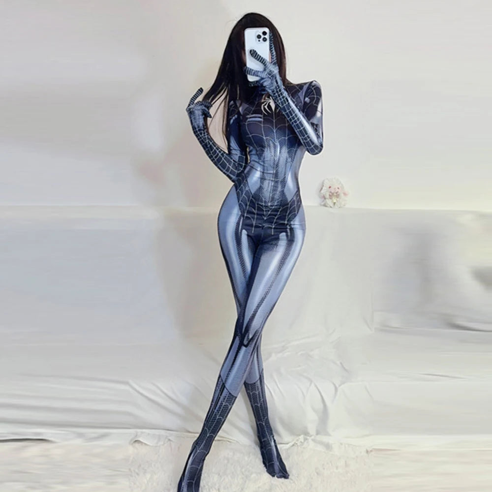 Spider-Man Costume Movie Superhero Cosplay Bodysuit Suit Avengers Cosplay Venom Spider-Man Corset for Women Girl Spandex Suit
