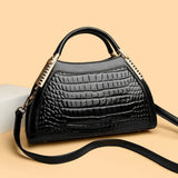 Alligator Patent Leather Shoulder Crossbody Handbags for Women, Luxury Brand Designer Hobo Bags, Two-Layer Sac