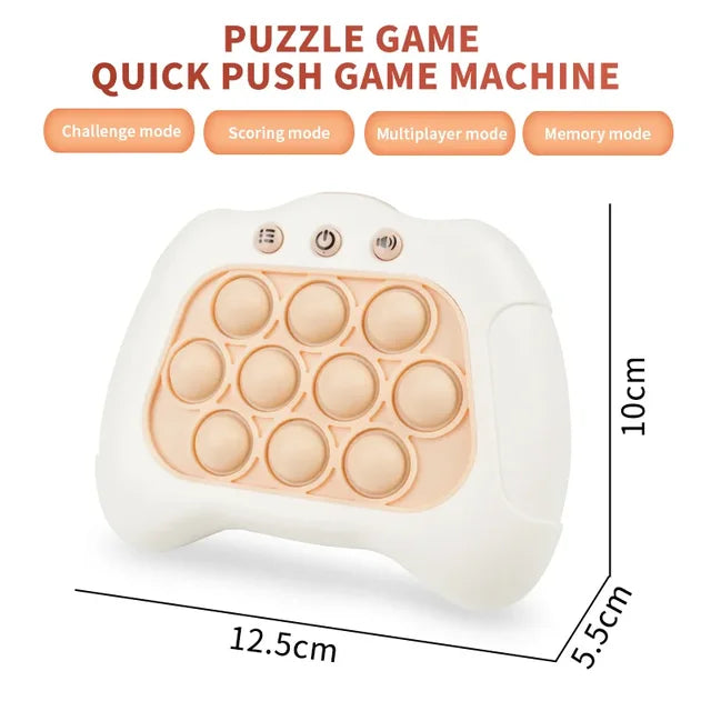 Quick Push Pop Fidget Brinquedos para Crianças e Adultos, Light Up Game, Console Portátil, Press Pushit, Bolha Eletrônica, Presente de Aniversário, Natal, Hot