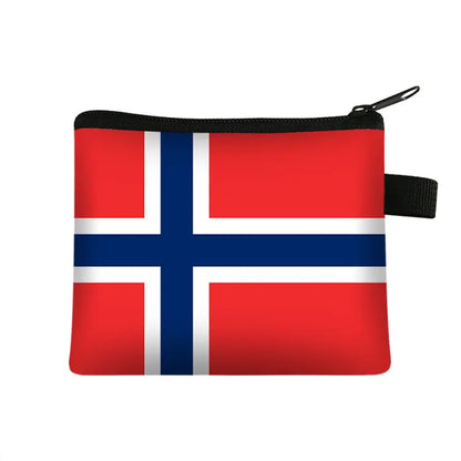 National Flag Print Coin Purses Algeria Spain Haiti Israel Women Wallet Saudi Arabia Men Purse Small Handbag Money Coin Bags