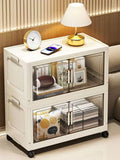 Storage Cabinet Folding Storage Box Home Living Room Toy Cabinet Storage Rack Snack Cabinet Installation-Free Kitchen Storage Cabinet Folding Storage Cabinet Organizer