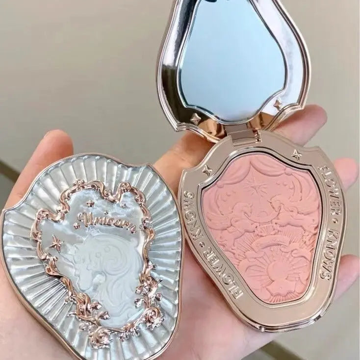 Flower Knows Unicorn Embossed Blush Palette Long Lasting and Easy To Apply Matte Natural Brightening Swell Blush Makeup Maquiage