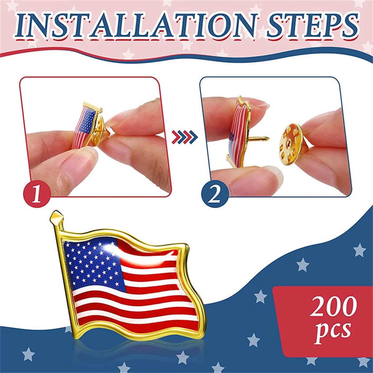 America USA National Flag Lapel Pins Crystal Epoxy Metal Enamel Badge Paint Brooch Souvenir Suit Personality Commemorative