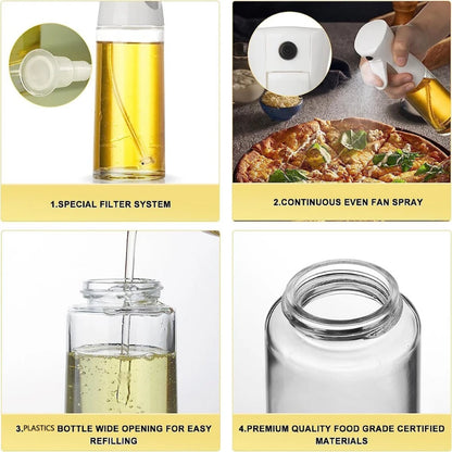 Oil Spray Bottle Kitchen Cooking Olive Oil Storage Bottle Continuous Spray Camping BBQ Baking Soy Sauce Sprayer Containers