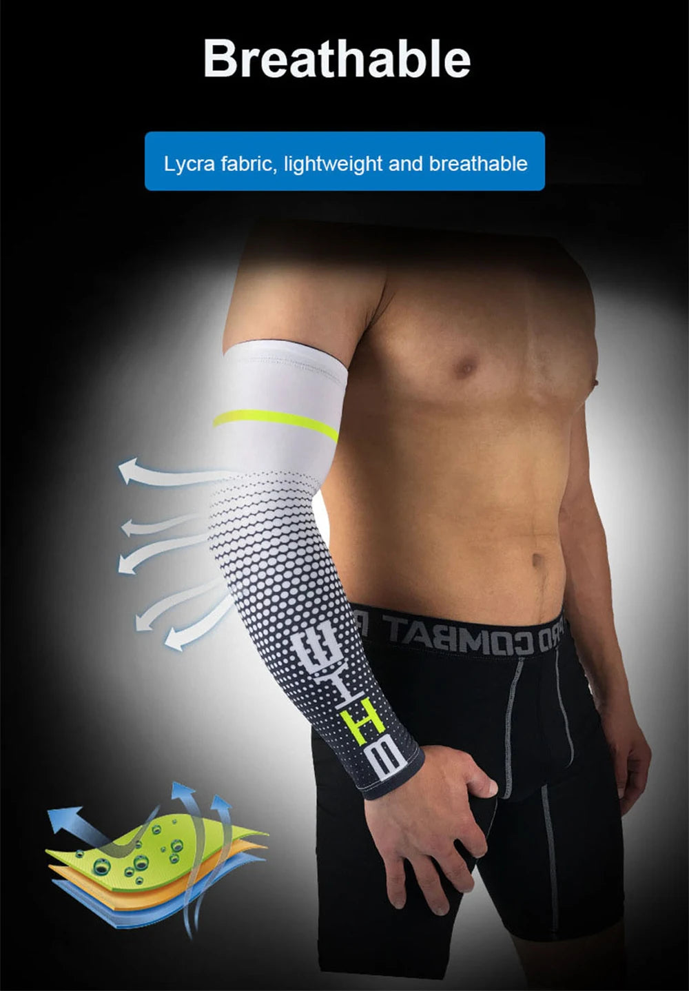 1 Pair Unisex Cycling Running Sports Sleeve Arm Cooling Sleeves UV Sun Protection Cuff Cover Protective Elastic Arm Sleeves New