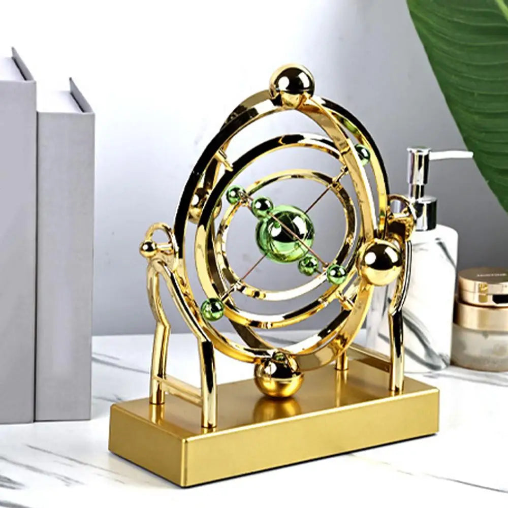 Rotating Magnetic Wobbler Earth Perpetual Motion Desktop Office Model Ornament Simple USB Decor Orb M1u8