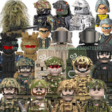 Military Special Forces Action Figure Building Blocks Ghillie Suit Weapons Sniper SWAT Ghost KSK Police Bandit Boy Toy Gift F029