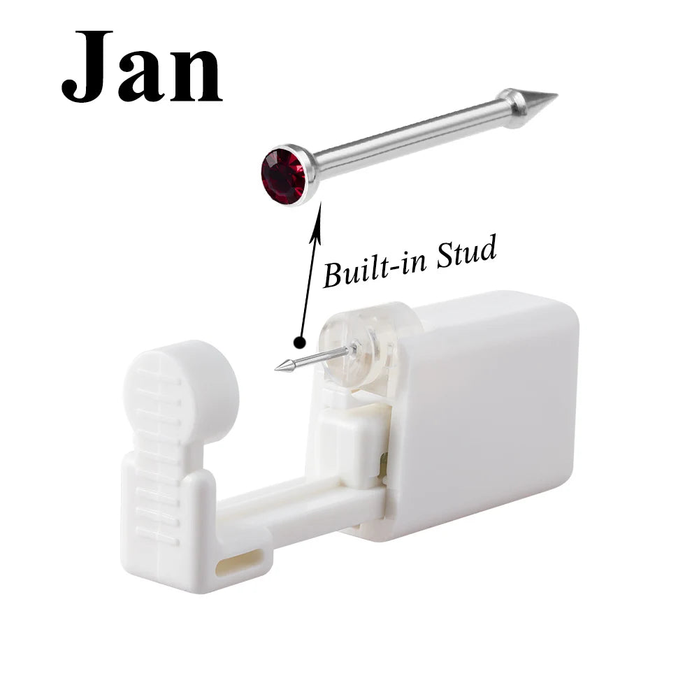 1 Unit Disposable Safe Sterile Piercing Unit For CZ Nose Studs Piercing Gun Piercer Tool Machine Kit Earring Stud Body Jewelry