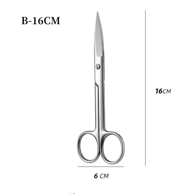 Instrumentos quirúrgicos de acero inoxidable con punta recta y curva, para suturar tejidos, tijeras, equipo médico de emergencia para campo.