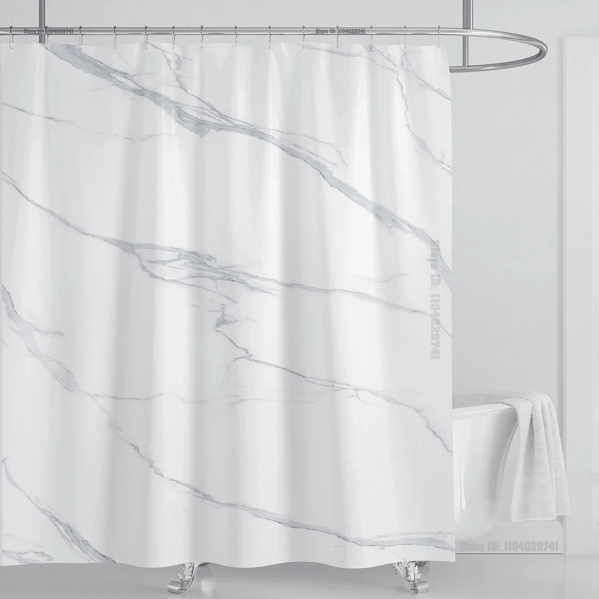 Marble Waterproof Shower Curtain Waterproof Shower Curtain for Bathroom Decor Printed Washable Shower Curtain with Hooks