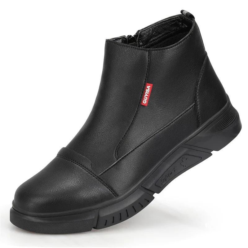 Latest 2023 Waterproof Men Leather Boots Steel Toe Cap Safety Work Shoes Anti Smashing Indestructible Construction Welding Boots