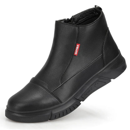 Latest 2023 Waterproof Men Leather Boots Steel Toe Cap Safety Work Shoes Anti Smashing Indestructible Construction Welding Boots