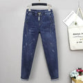 XL-6XL Plus Size jeans for Women Mom Jeans Woman Elastic High Waist Blue BaggyJeans Denim Ripped Jeans Female Harem Pants