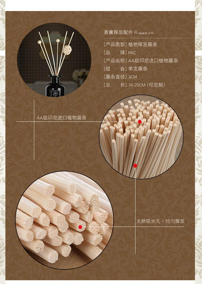 50pcs 10/19/22/24/30/35/40cm Natural Rattan Sticks Reed Diffuser Home Fragrance Reed Sticks Aromatherapy Diffuser Refill Sticks