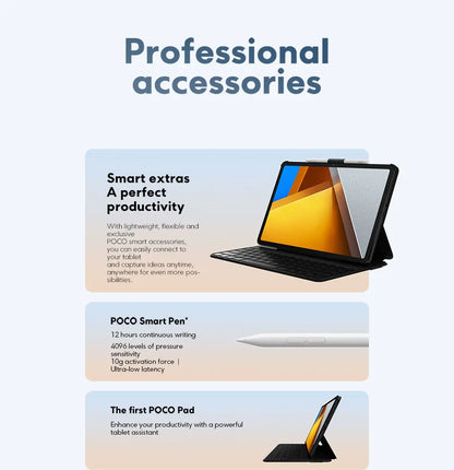 Global Version POCO Pad Tablet 12.1'' 120Hz 2.5K LCD Display Snapdragon 7s Gen 2 Octa core 10000mAh Battery 33W Charging