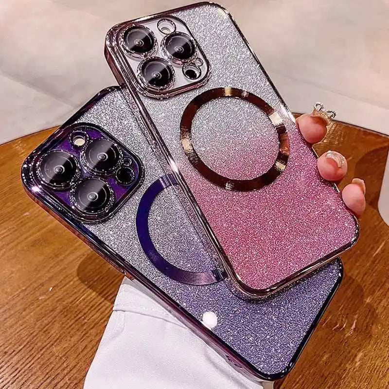 Glitter Plating Magnetic Ring Phone Case For Xiaomi Mi 14 15 Ultra 13 12 11 10T Lite 11T 12T 13T 14T Pro 11i 11X 12X Soft Cover