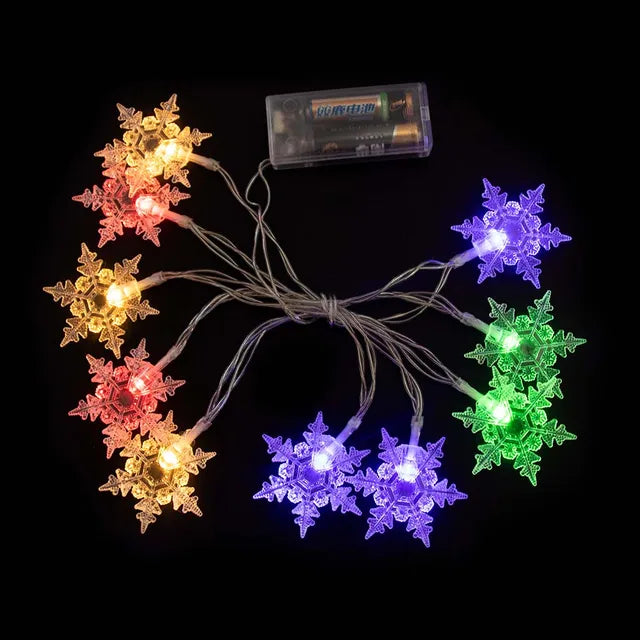 1.5/3M Christmas Lights Snowflake String Lights Fairy Lights Waterproof Star Ball LED Lamp for Home Christmas Tree Garden Decoration 