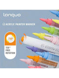 Languo 9pcs/box Soft Brush Acrylic Marker Pen Set, DIY Hand Drawn, Paint Art Markers pens, Student Graffiti Acrylic Paint Pens, M720