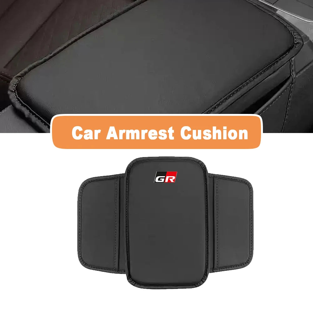 Car Center Console Protector Cover Universal Leather Car Armrest Box Cushion Pad for Toyota harrier GR Hilux Auto Accessories