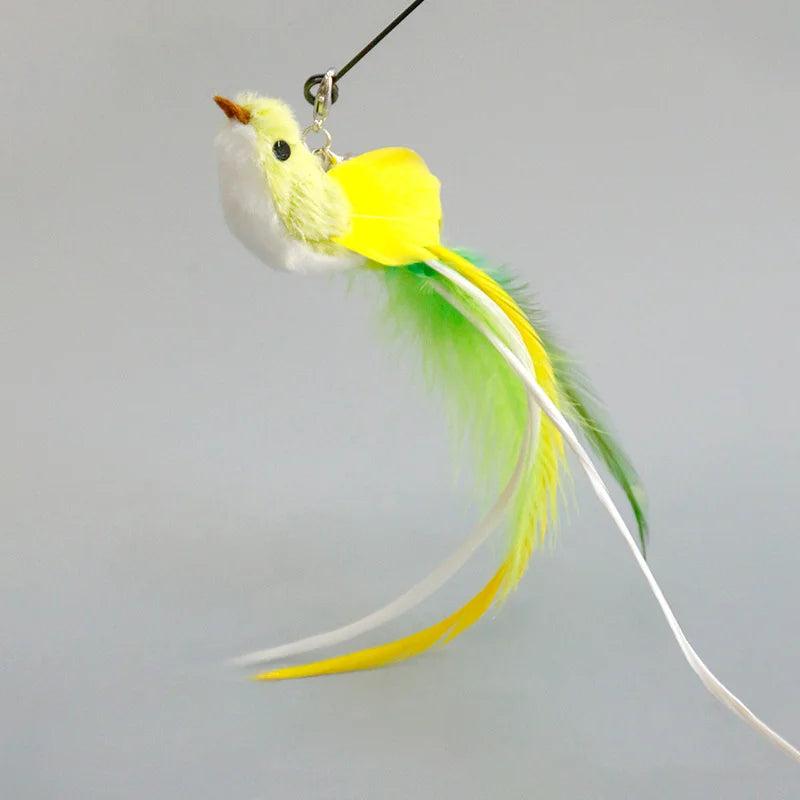 Varita de pájaro/pluma para gato con campana y potente ventosa, manos libres, juguetes interactivos para gatos, ejercicio de caza de gatitos, productos para mascotas