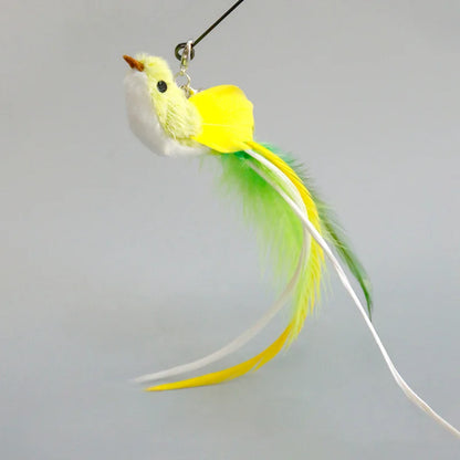 Varita de pájaro/pluma para gato con campana y potente ventosa, manos libres, juguetes interactivos para gatos, ejercicio de caza de gatitos, productos para mascotas