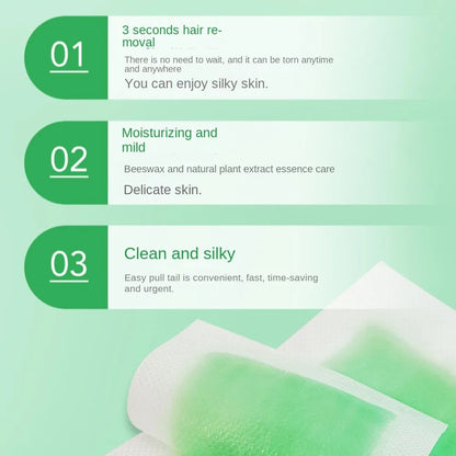 Professional Hair Removal Wax Strips for Summer Depilation Double Sided Cold Wax Paper for Leg Body Face Useful