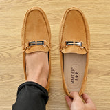 YRZL Men's Loafers Big Size 48 Soft Driving Moccasins High Quality Flats Genuine Leather Slip-on Suede Loafers for Men