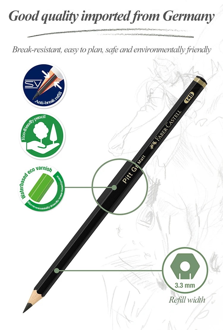 Faber-Castell 8/12pcs Set Matte Sketch Pencil Art Graphite For Sketch Black Lead Writing Drawing Graphite Pencils Supplies