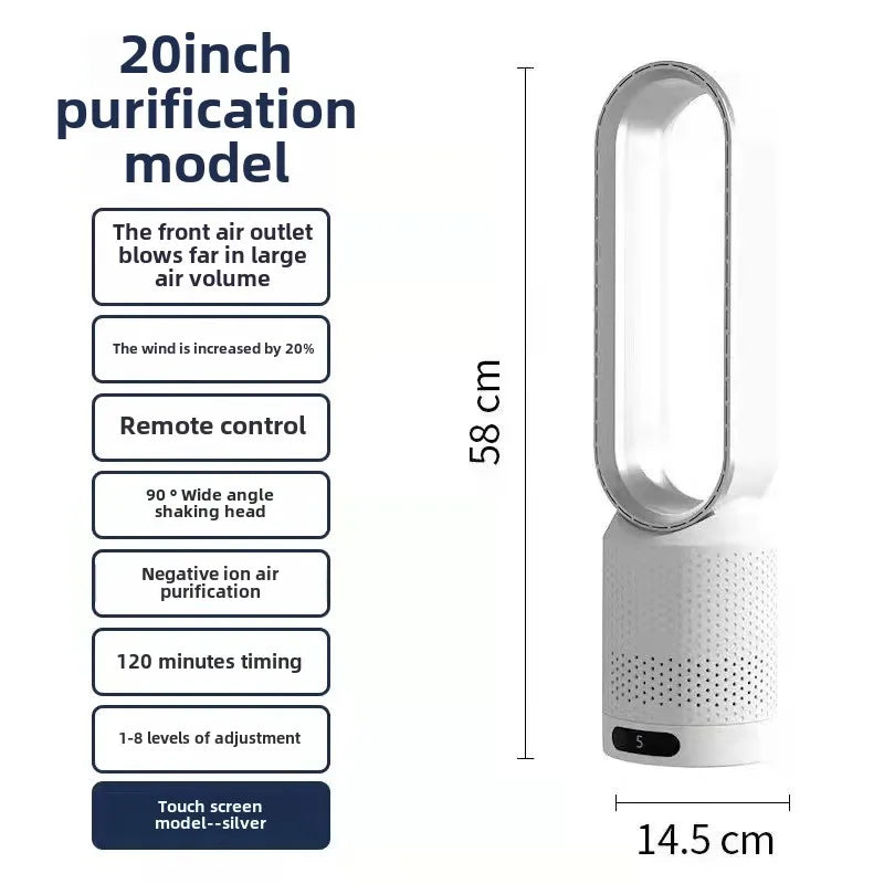 Leafless fan, household electric fan, no pages, silent air filter, circulating fan, bed head, floor standing desktop