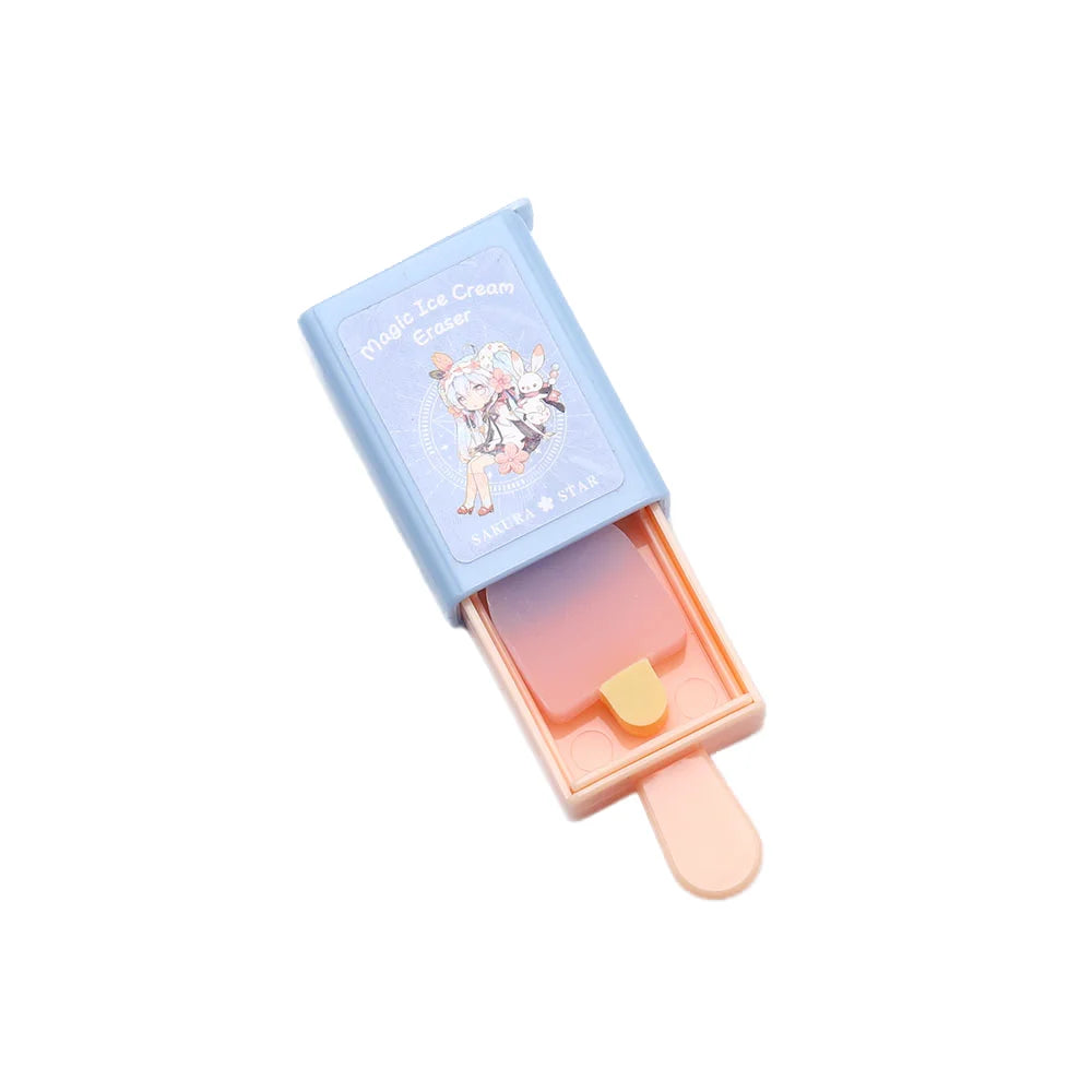 Cartoon Cute Kawaii Magic Ice Cream Rubber Eraser Novelty Stationery Office School Supplies