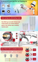 1.4mm 1.7mm 2.0mm Professional HVLP Spray Gun Home Automatic Paint Spray Gun Tool, 600ml No Clean Disposable Measuring Cup 10pcs