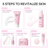LAIKOU Sakura Kit Skin Care Sets Moisturizing and Reducing Fine Lines Cleansing Pore Product 5-Piece Korean Women's Day Gift