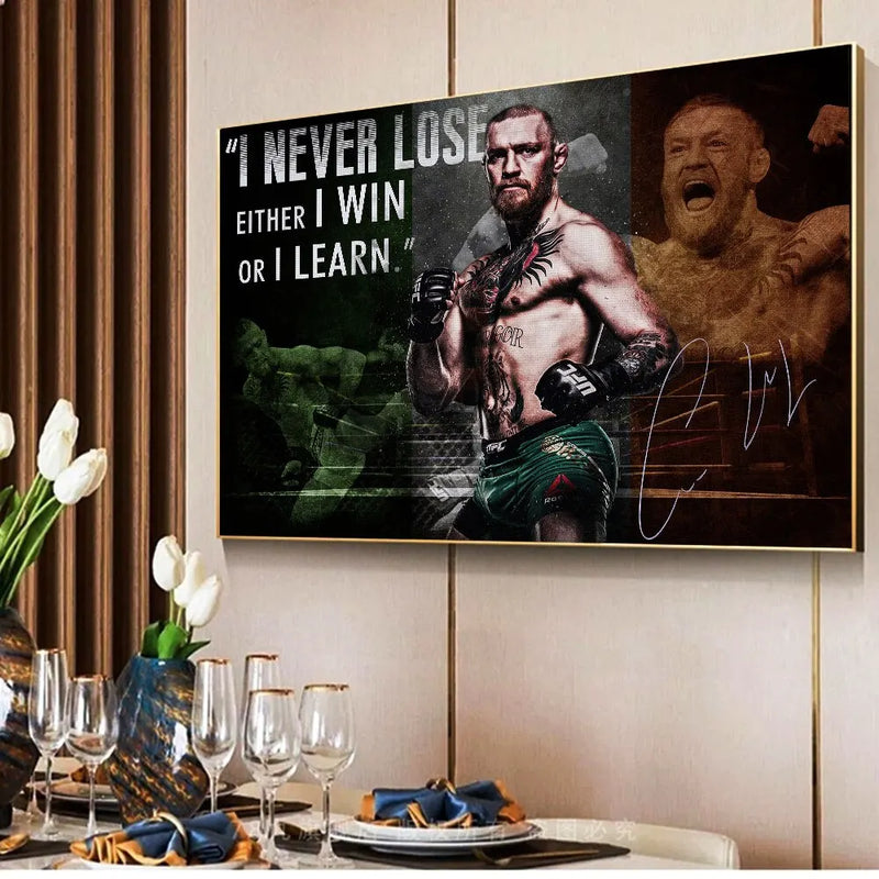 Motivational Conor McGregor Boxing Canvas Print  Professional Boxer Poster Wall Art for Gym Home  Office Decor