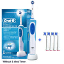 Cepillo de dientes eléctrico Oral B 2D, giratorio, con vibración, recargable, cerdas de acción cruzada, cuidado bucal, 4 cabezales de regalo gratis
