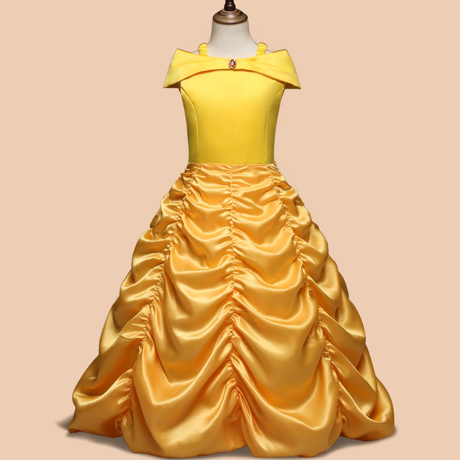 Disney Girls Cosplay Belle Princess Dress for Kids Beauty and The Beast Costumes Children Birthday Party with Flower Clothes
